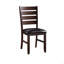 Ensemble de 2 chaises d'appoint en cuir synthétique noir et finition cerisier