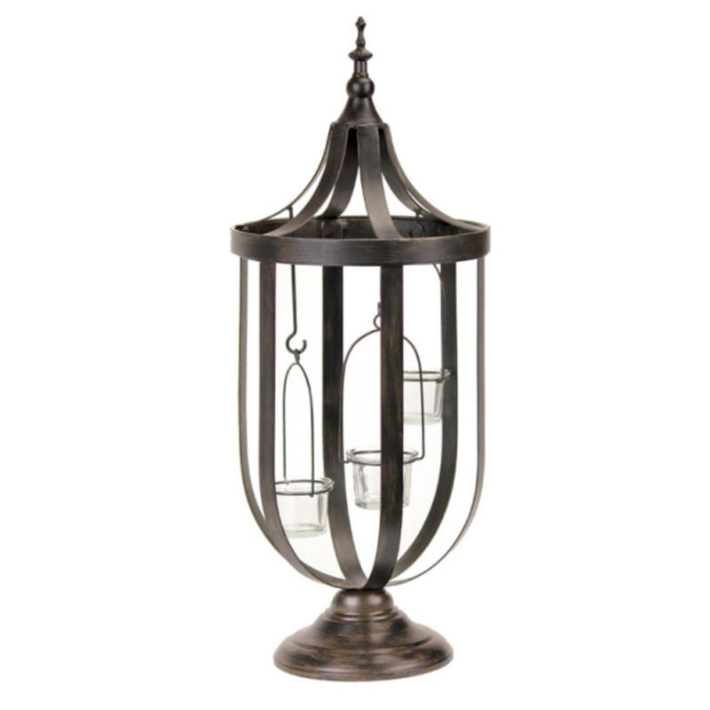 22" Antique-Style Birdcage Glass Votive Candle Holder