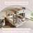 Queen Over Queen Bunk Bed with Storage Drawers, Pine Wood Bunk Bed with Shelves & Hooks for Kids Teens Adults, Bedroom Guest Room, Beige,Natural-223804492
