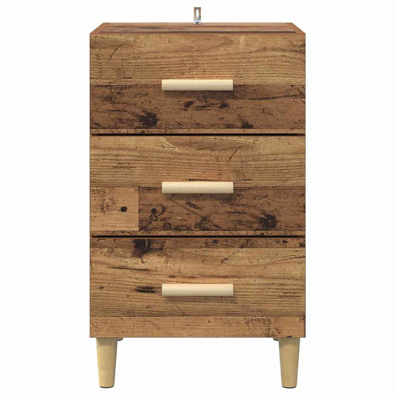 40cm W Manufactured Wood Bedside Table, Old Wood