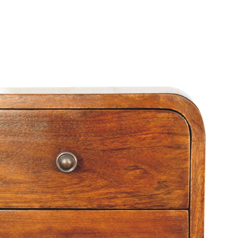 Solid Wood Floating Nightstand with 2 Drawers