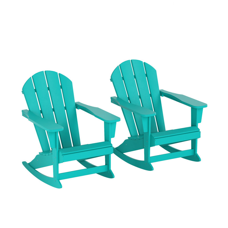 Laguna Rocking Outdoor Adirondack Chair, Turquoise