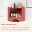 Armoire de coin moderne minimaliste rouge de 50,39 po, unité de rangement triangulaire, support à vin autoportant et tablette de présentation pour le salon