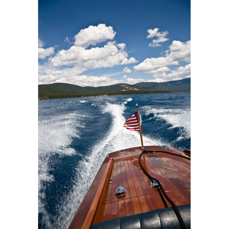 Wooden Boat Wake - Wrapped Canvas Print, 46cm H x 30cm W x 3.8cm D