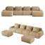 Canapé modulaire modulaire en forme de U de 146 po avec repose-pieds, canapé 4 places en tissu de flanelle, sans assemblage requis.-1584107694