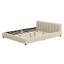 Grand lit plateforme tapissier grand et simple - conception pour lit mère et enfant-698416237