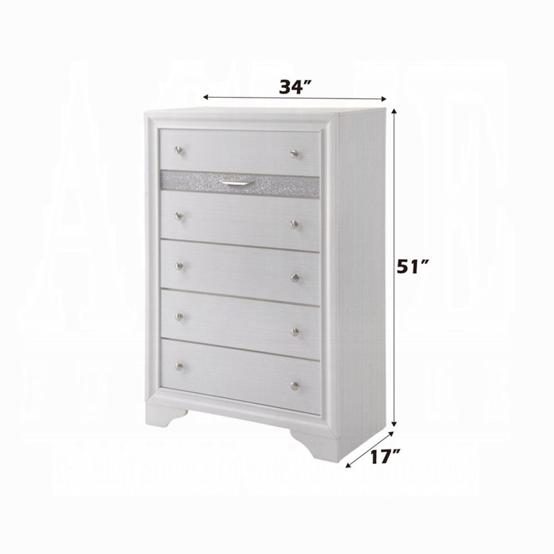 Commode 6 tiroirs Sana, Blanc