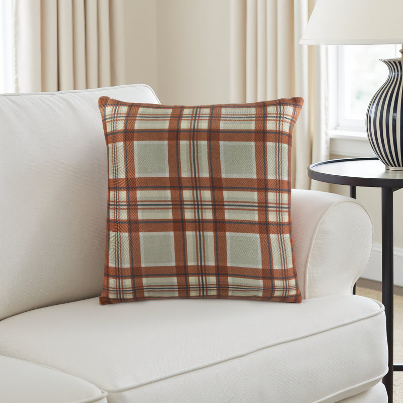Andrey Cotton Square Pillow Cover & Insert, Pillow Cover Only - No Insert, Brown, 20" x 20"
