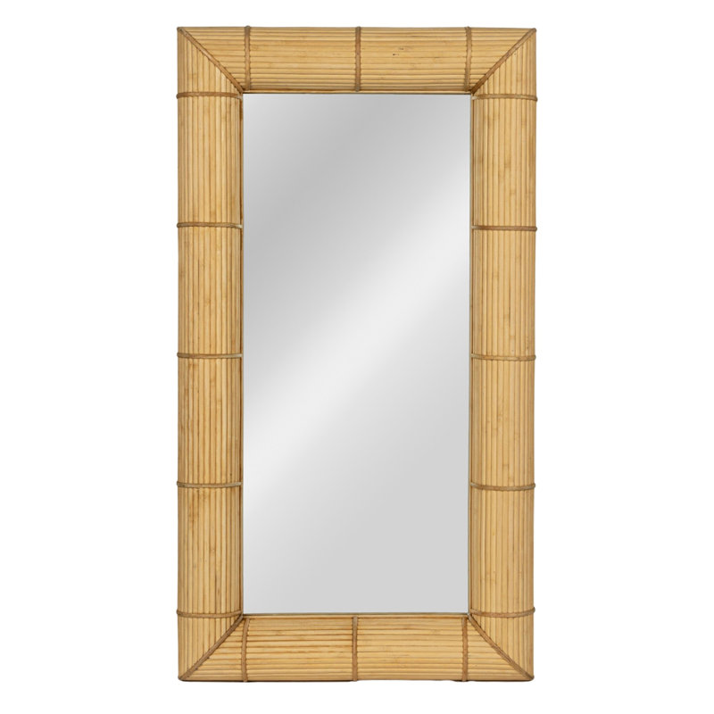 Bamboo Rectangular Wall Mirror, Natural
