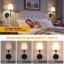 Ensemble de deux appliques murales rechargeables sans fil à piles avec télécommande, avec 5 ampoules à intensité variable détachables-522399107-522876320