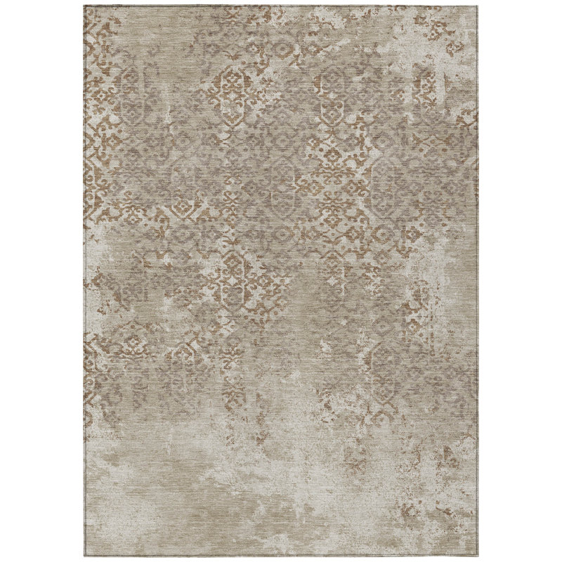 Machine Washable Indoor/Outdoor Chantille ACN2713 Casual Rug, 8' x 10', Beige