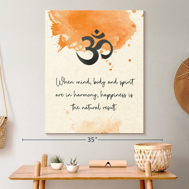 Om Zen Spirituality Quote Canvas Print, 24" H x 30" W 