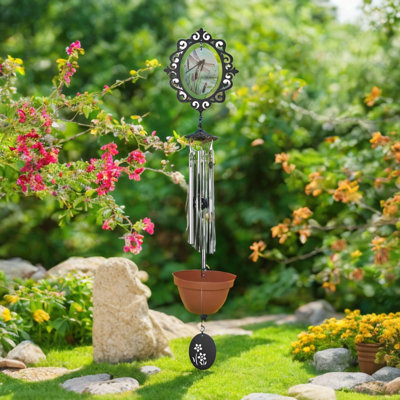36"Long Dragonfly Glass Wind Chime