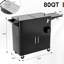 Chariot de glacière pour terrasse 80 pintes avec armoire et table d'appoint pliable-120785907