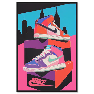 City Pop Sneakers Canvas Sneaker Wall Decor by Art Remedy