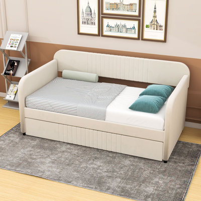 Twin Size Upholstered Daybed With Twin Size Trundle
