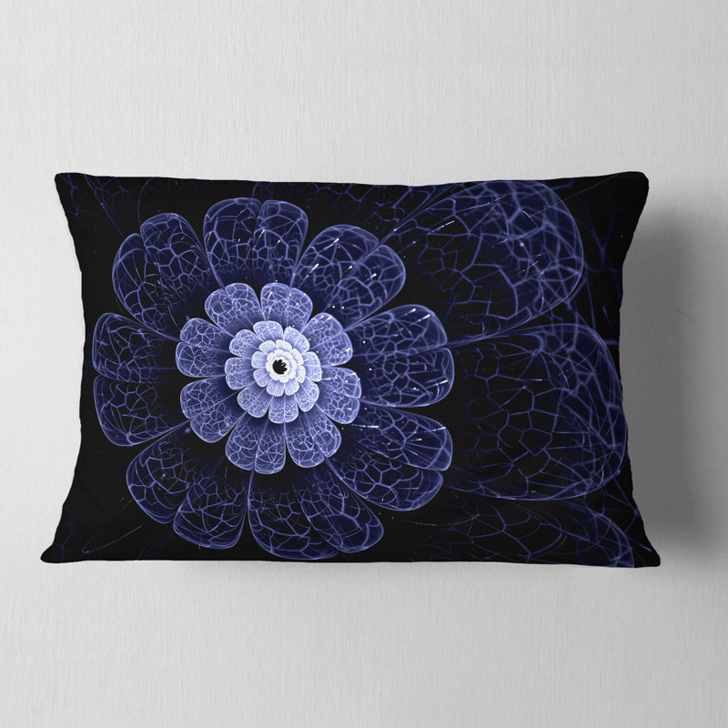 Coussin lombaire floral fractal scintillant