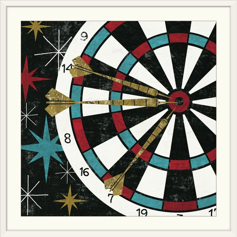 «Brodin Vegas Darts» par Michael Mullan, impression, H 32 po x l 32 po x P 1 po, Cadre blanc