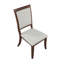 Ensemble de chaises d'appoint traditionnelles 2 pièces, siège cerise rembourré beige