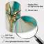 Or et turquoise encre fluide en marbre II - Grande sculpture d'horloge murale dorée-105569184