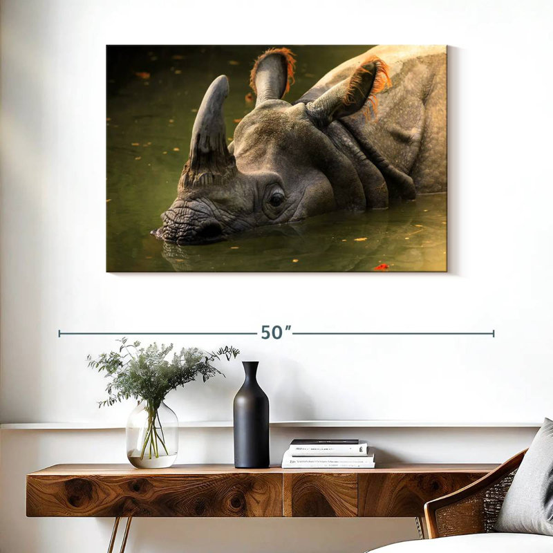 Crowle Rhino In Muddy Water