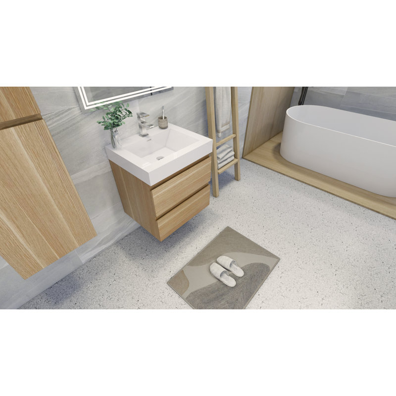 Mitul 23.5'' Single Bathroom Vanity with Acrylic Top, Coburg Oak