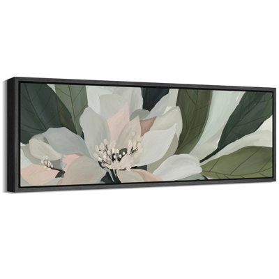 Abstract Sage Green Botanical Flower Art Mid Century Modern Boho Wall Art Horizontal Art Decor