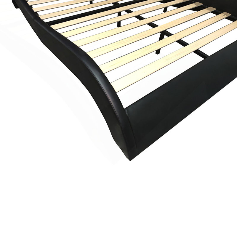 Upholstered Platform Bed Frame With Led Lighting, Bluetooth Connection To Play Music Control, Backrest Vibration Massage