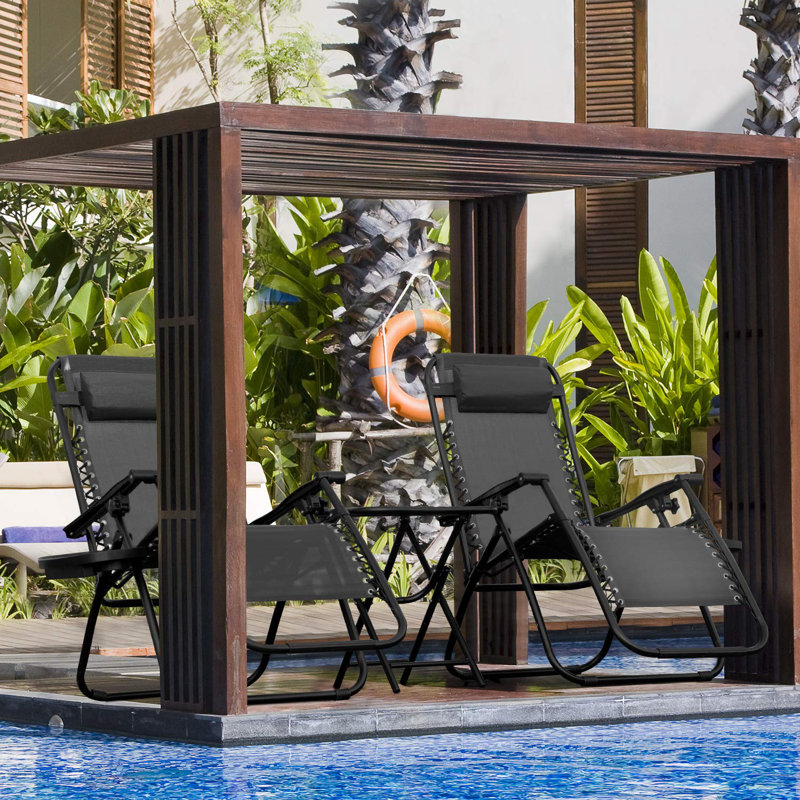 Gavyn Folding Zero Gravity Chair, Black