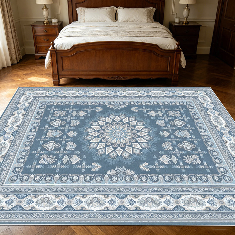 1PC Vintage Persian Medallion Bordered area rugs for Living Room, Soft and Comfortable, easy-to-maintain, machine washable Indoor floor mat, Under Table Farmhouse suitable for dining room, bedroom, entryway, home office, kitchen, hallway.