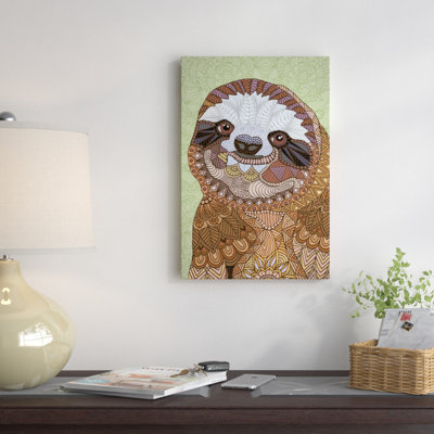 Sloth souriant, impression sur toile tendue