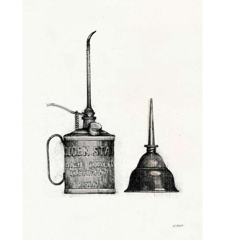 17 Storeys Schick, Mike Gallery Wrapped Canvas Art Titled: Oil Cans with Colour Crop