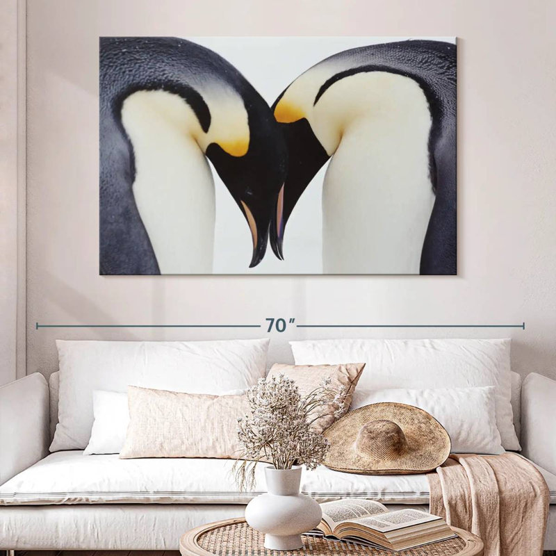 Brampt Two Emperor Penguins, 34" H x 51" W
