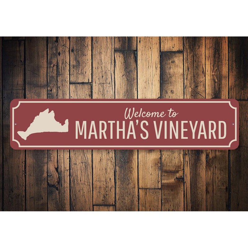Enseigne Marthas Vineyard Welcome, H 6 po x l 24 po x P 0,06 po