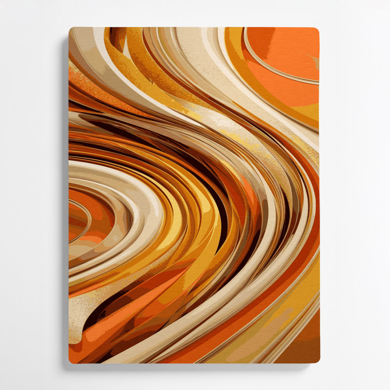Abstraction numérique 16, art mural en métal brun, H 10 po x l 8 po