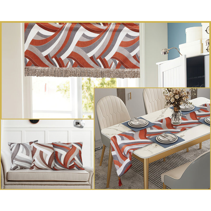 Chemin de table Ivy Bronx Chenille, Marron