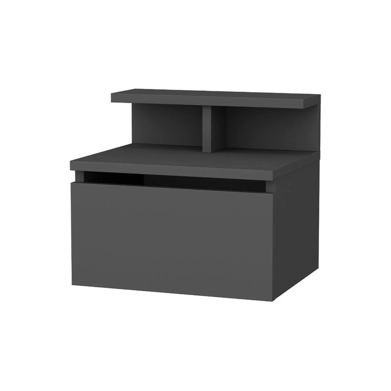 Patchen 39.8cm W Manufactured Wood Bedside Table, Anthracite