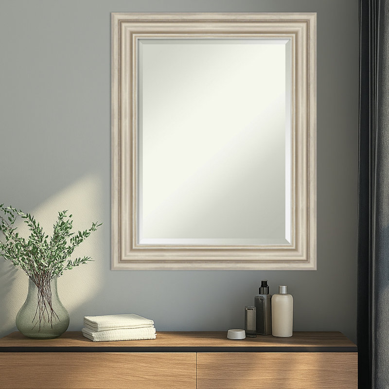 Miroir mural Sierra, 29,5 po x 23,5 po, Argent argent