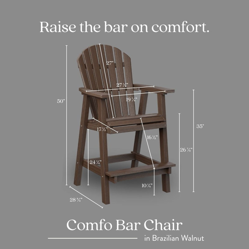 Berlin Gardens Comfo Back Bar Chair, Slate
