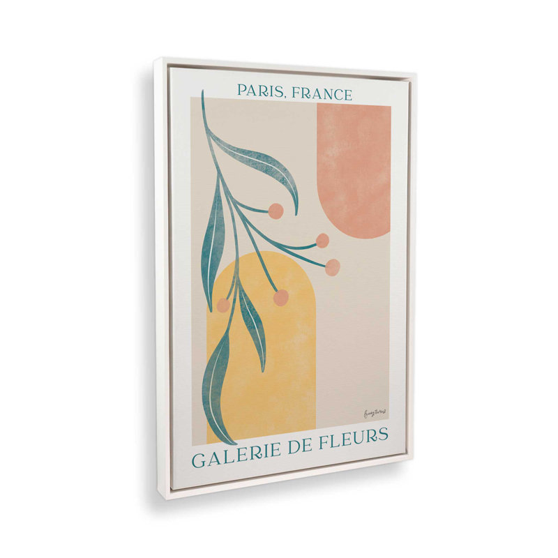 «Parisian Garden I», reproduction sur toile, Cadre flottant blanc opaque, H 36,75 po x l 24,75 po