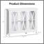 White Sideboard Buffet Cabinet with 3 Tempered Glass Doors & Arc Pattern - Adjustable Shelf, Credenza for Living, Dining, or Kitchen