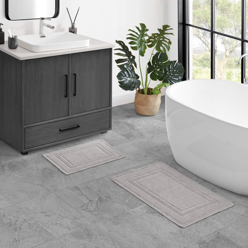 Bryson 100% Cotton Bath Rug, Washed Beige
