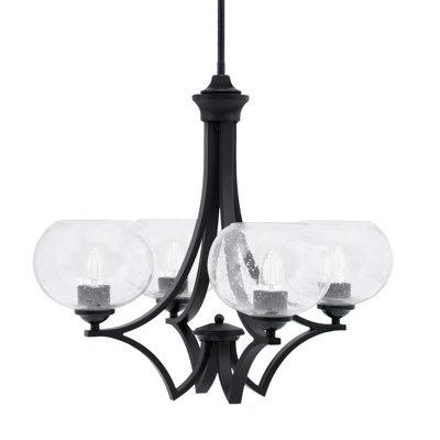 Lustre 4 lumières Zilo avec verre transparent 7 po Zilo