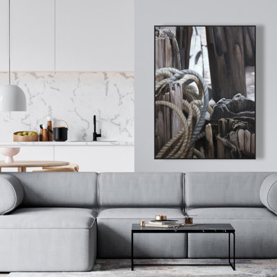 Driftwood - Toile encadrée pour chambre à coucher marine