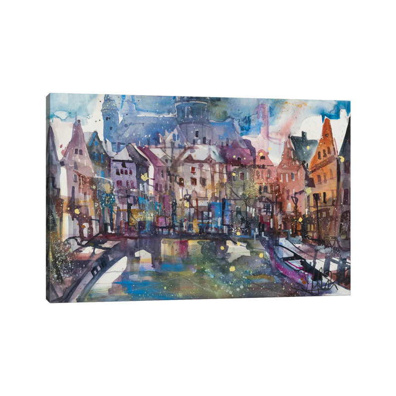 Amsterdam by Andreas Mattern - Wrapped Canvas Painting, 20.32 cm H x 30.48 cm W