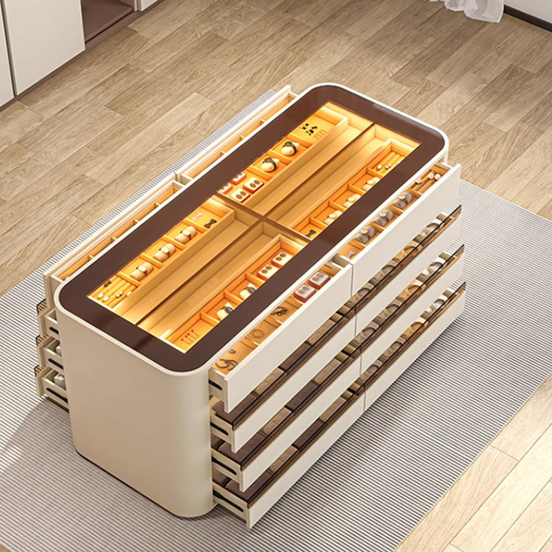 Armoire de rangement pour bijoux de style chinois 70,87 "- armoire de rangement à double face