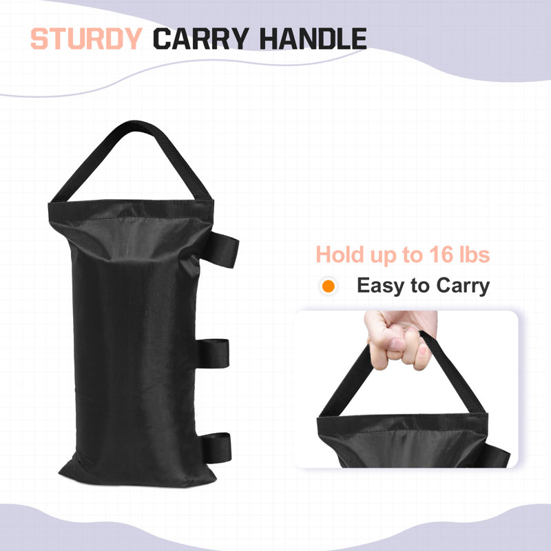 Eagle Peak Black Polyester Heavy-Duty Canopy Weight Bags