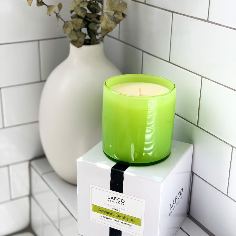 Rosemary Eucalyptus Scented Jar Candle, 3" H x 3" W x 3" D