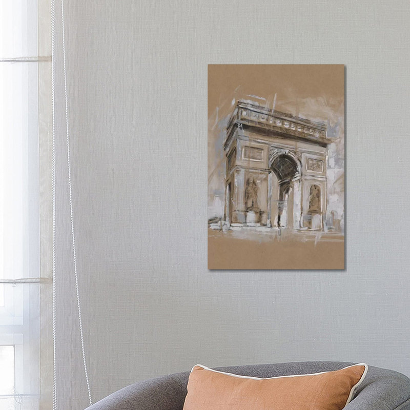 "Brushtravail architecture Study I" par Ethan Harper, reproduction d’art, H 26 po x l 18 po x 1,5 po, Toile tendue