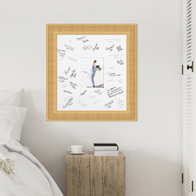 Trellis Signature Mat Picture Frame, Photo Frame Wedding Guest Book Alternative, Autograph Picture Mat for Signature Board, Wedding Celebrations Graduations Support Encouragement or Retirement